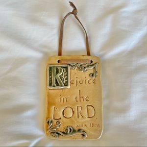 WALL HANGING - Ceramic Rejoice in the Lord wall plaque